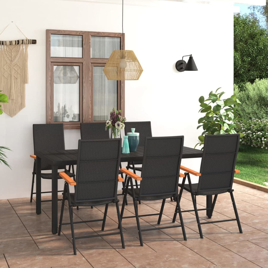 12-Delige Loungeset Met Kussens Poly Rattan Zwart Zwart En Crème