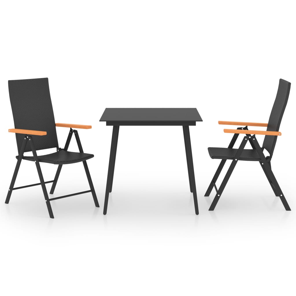 3-Delige Tuinset Zwart En Bruin