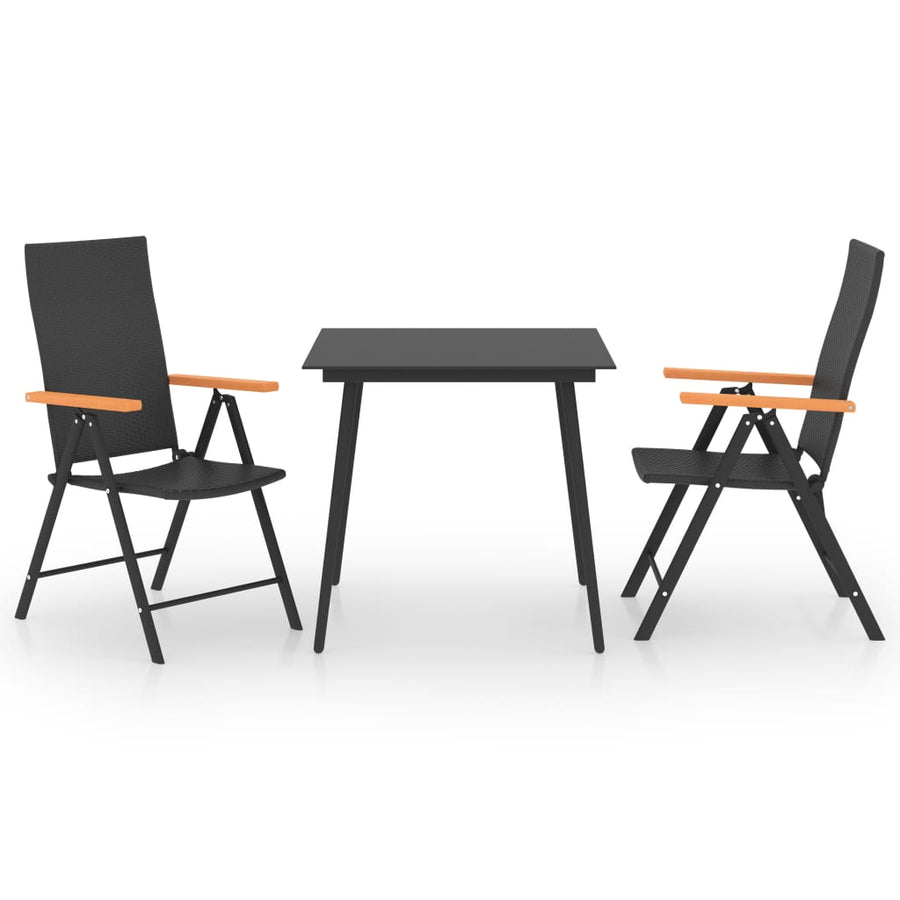 3-Delige Tuinset Zwart En Bruin