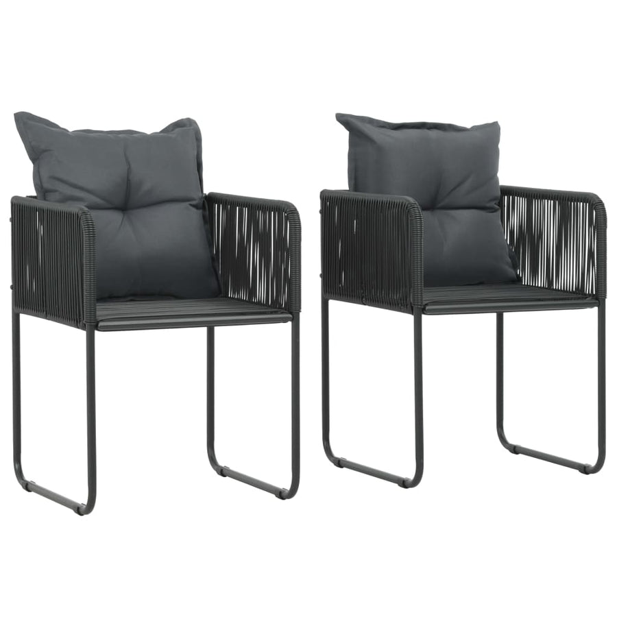 -Delige Tuinset Pvc-Rattan 3 79 cm tafellengte Zwart