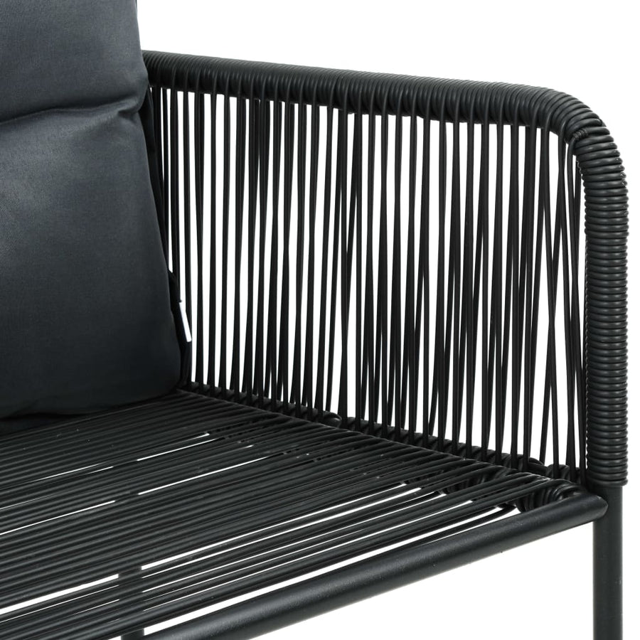 -Delige Tuinset Pvc-Rattan 3 79 cm tafellengte Zwart
