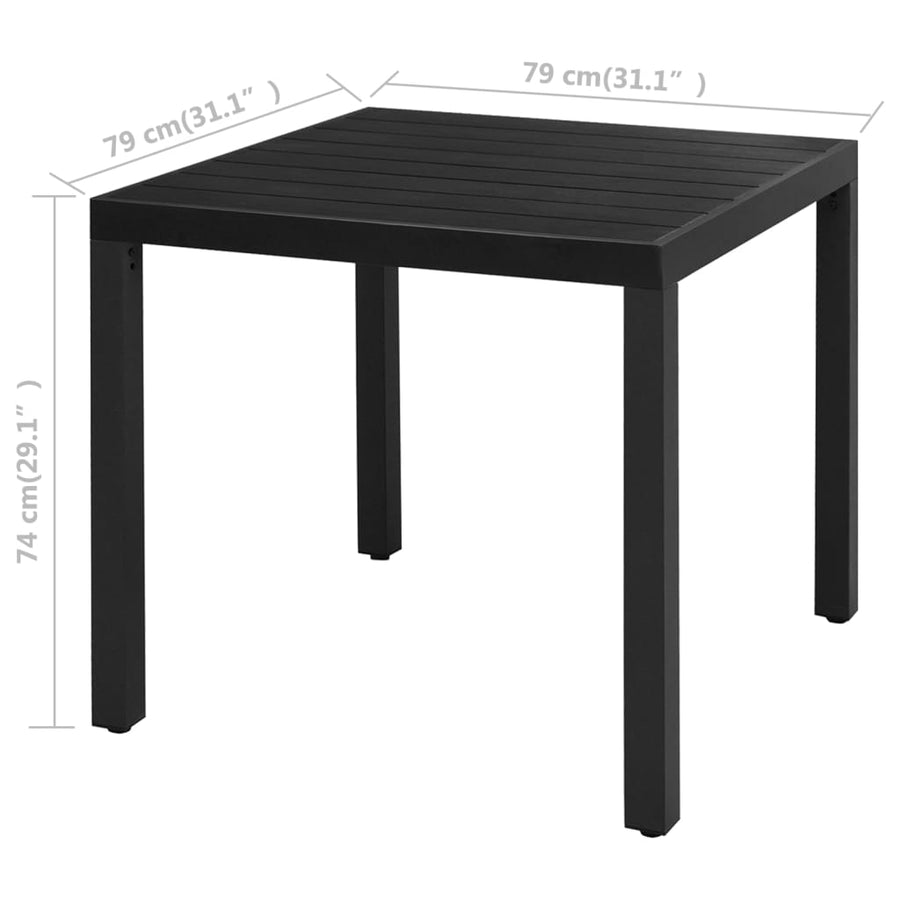 -Delige Tuinset Pvc-Rattan 3 79 cm tafellengte Zwart