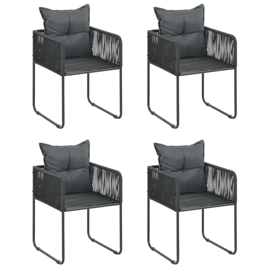 -Delige Tuinset Pvc-Rattan 5 79 cm tafellengte Zwart