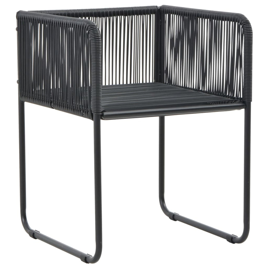-Delige Tuinset Pvc-Rattan 5 79 cm tafellengte Zwart