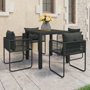 Tuinset 5-delig PVC-rattan zwart