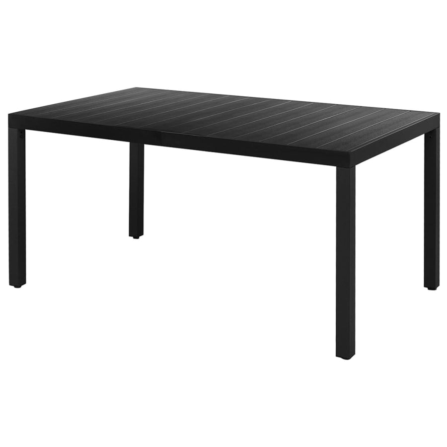 5-Delige Tuinset Pvc-Rattan Zwart 150 cm tafellengte
