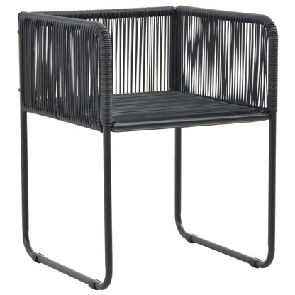 5-Delige Tuinset Pvc-Rattan Zwart 150 cm tafellengte