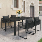 Tuinset 5-delig PVC-rattan zwart