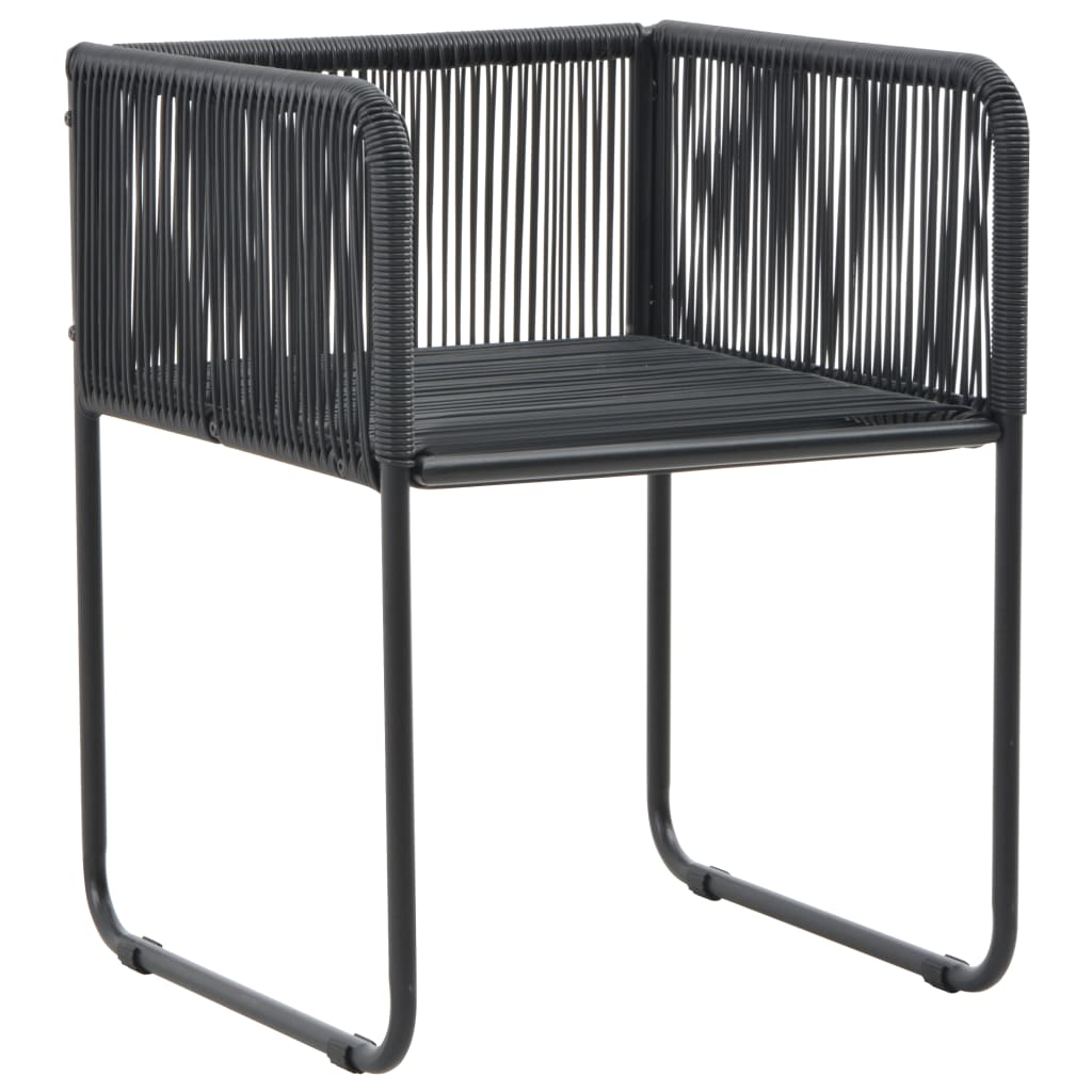 7-Delige Tuinset Pvc-Rattan Zwart 150 cm tafellengte