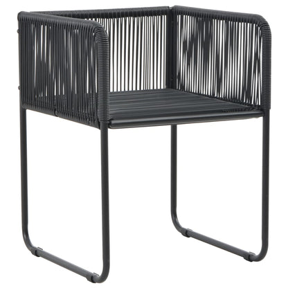 7-Delige Tuinset Pvc-Rattan Zwart 150 cm tafellengte