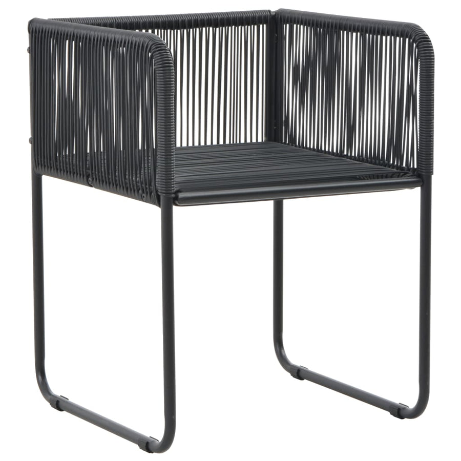 7-Delige Tuinset Pvc-Rattan Zwart 150 cm tafellengte
