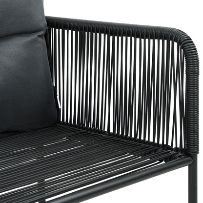 7-Delige Tuinset Pvc-Rattan Zwart 150 cm tafellengte