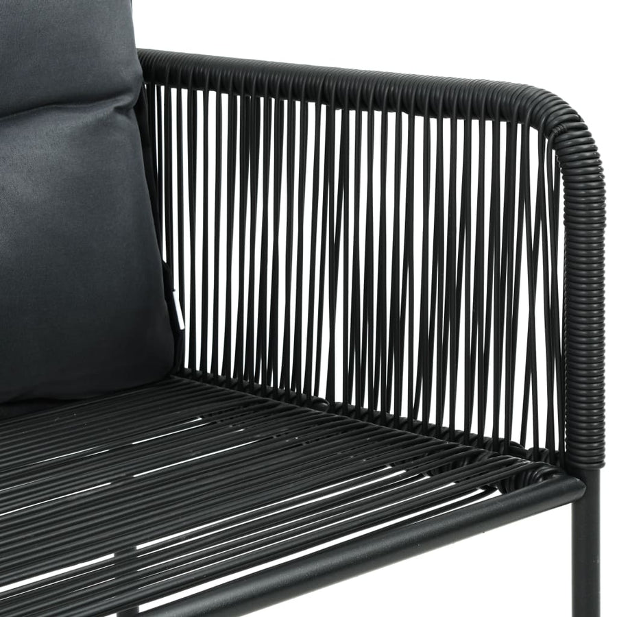7-Delige Tuinset Pvc-Rattan Zwart 184.5 cm tafellengte