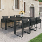 Tuinset 7-delig PVC-rattan zwart