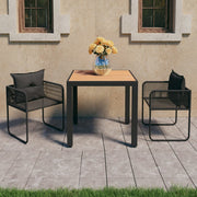 Tuinset 3-delig PVC-rattan zwart bruin