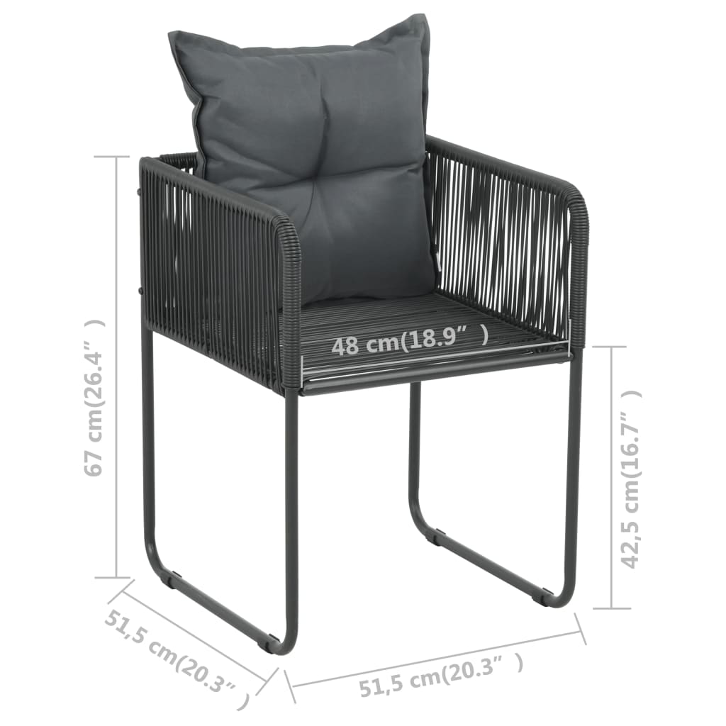 -Delige Tuinset Pvc-Rattan 5 79 cm tafellengte