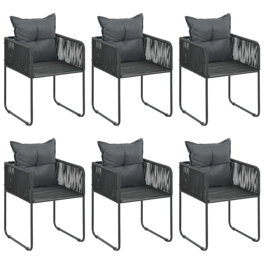 Tuinset Pvc-Rattan 7 184.5 cm tafellengte Zwart en bruin