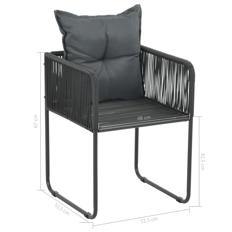 Tuinset Pvc-Rattan 7 184.5 cm tafellengte Zwart en bruin
