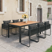 Tuinset 7-delig PVC-Poly Rattan zwart bruin 184.5 cm
