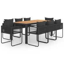 Tuinset Pvc-Rattan 9 184.5 cm tafellengte Zwart en bruin