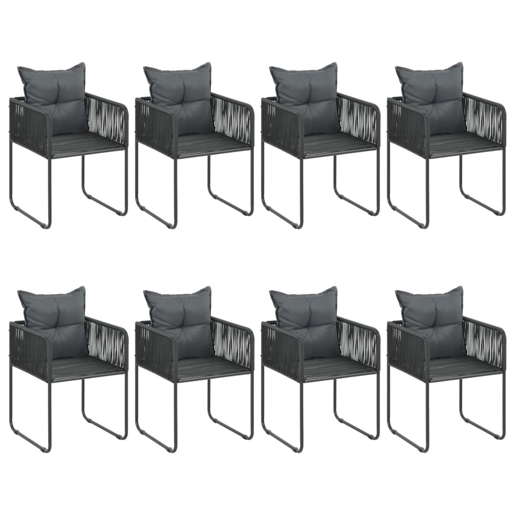 Tuinset Pvc-Rattan 9 184.5 cm tafellengte Zwart en bruin