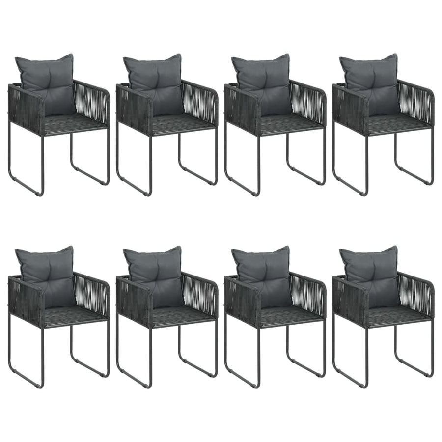 Tuinset Pvc-Rattan 9 184.5 cm tafellengte Zwart en bruin