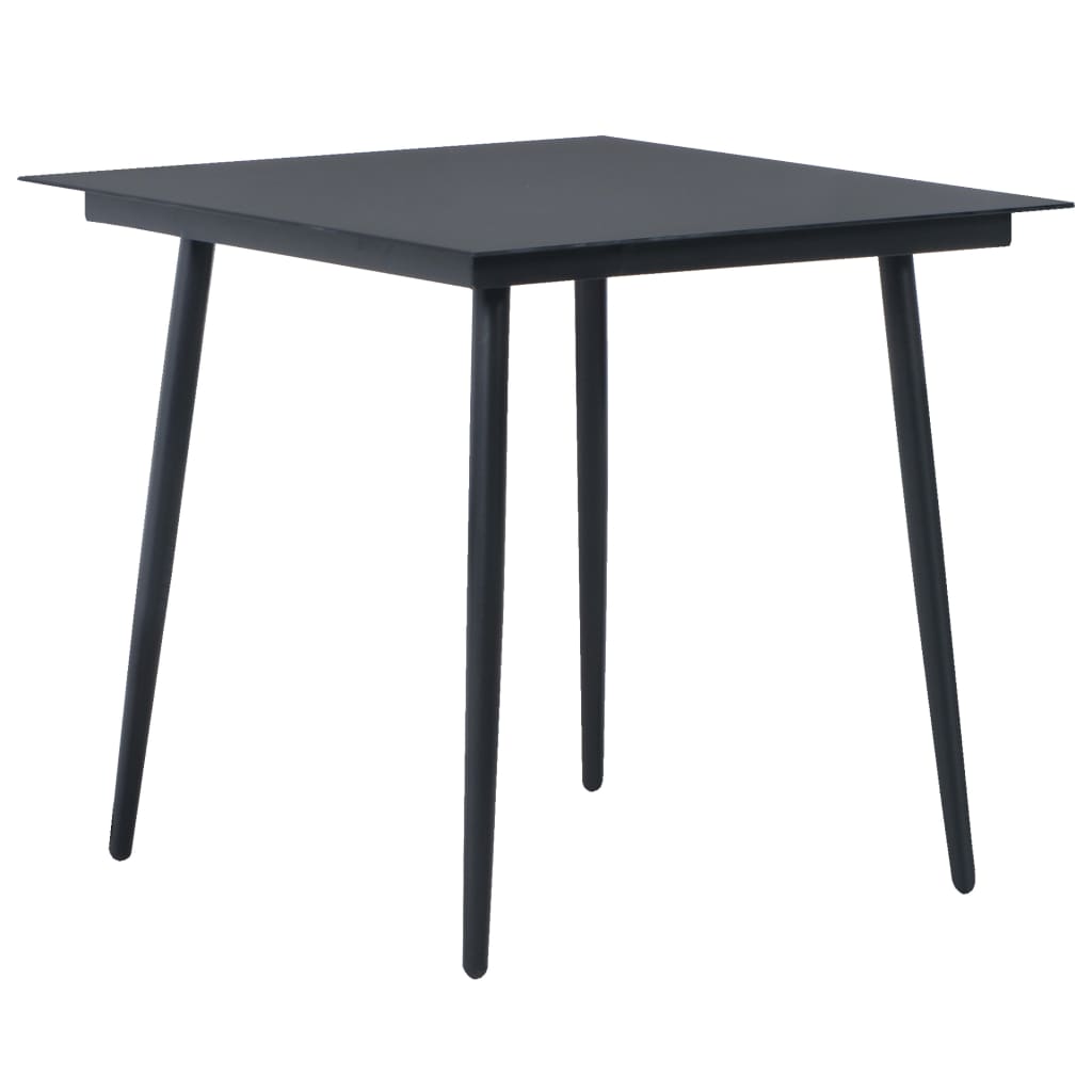 -Delige Tuinset Pvc-Rattan Zwart 3 80 cm tafellengte