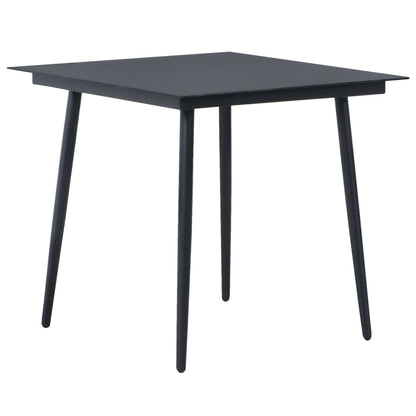 -Delige Tuinset Pvc-Rattan Zwart 3 80 cm tafellengte