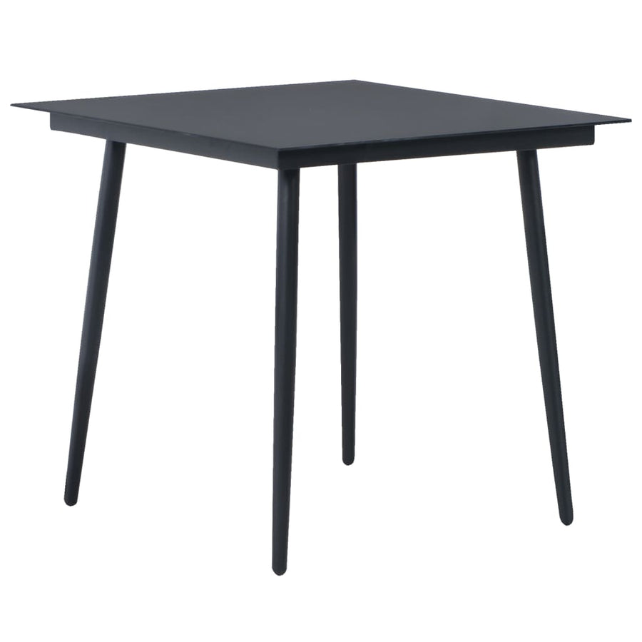 -Delige Tuinset Pvc-Rattan Zwart 3 80 cm tafellengte