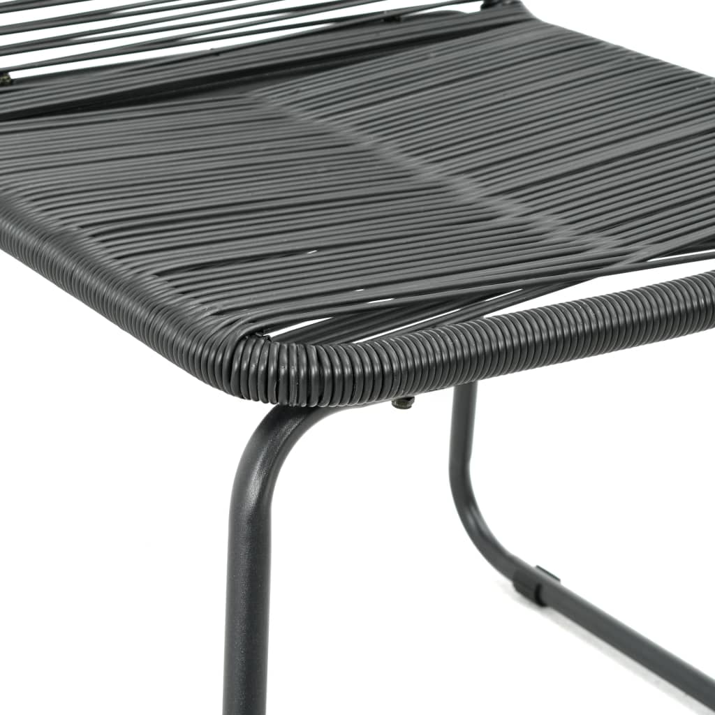 -Delige Tuinset Pvc-Rattan Zwart 3 80 cm tafellengte