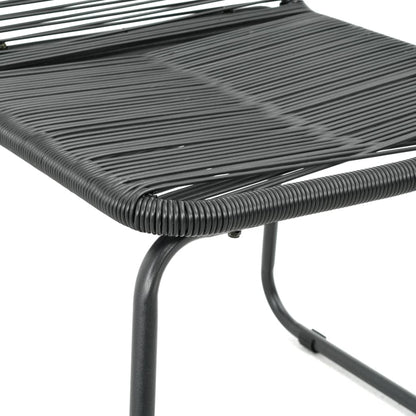 -Delige Tuinset Pvc-Rattan Zwart 3 80 cm tafellengte