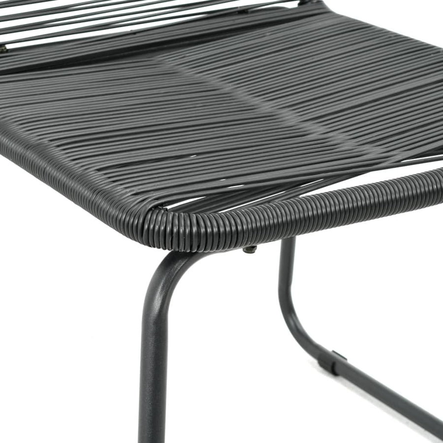 -Delige Tuinset Pvc-Rattan Zwart 3 80 cm tafellengte