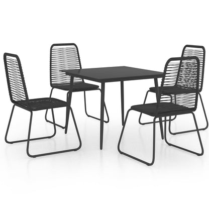 5-Delige Tuinset Pvc-Rattan Zwart 4