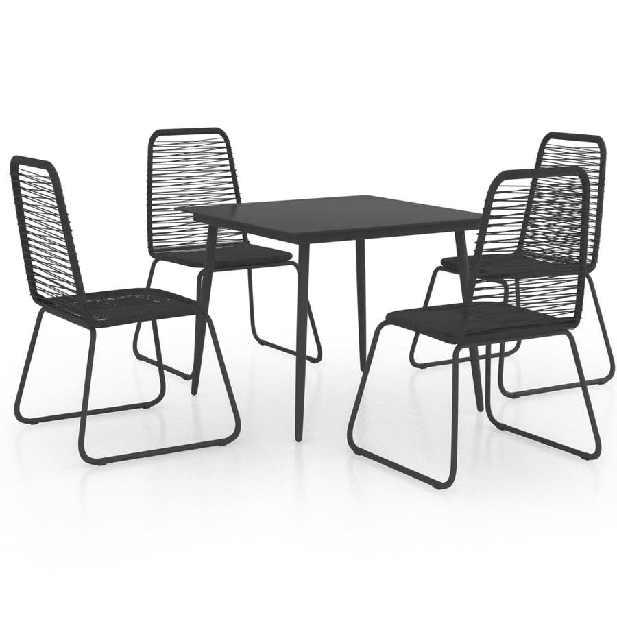 5-Delige Tuinset Pvc-Rattan Zwart 4
