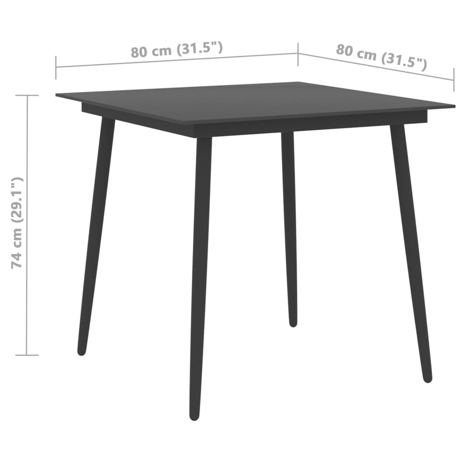 5-Delige Tuinset Pvc-Rattan Zwart 4