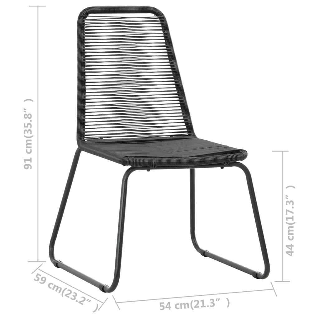 5-Delige Tuinset Pvc-Rattan Zwart 4