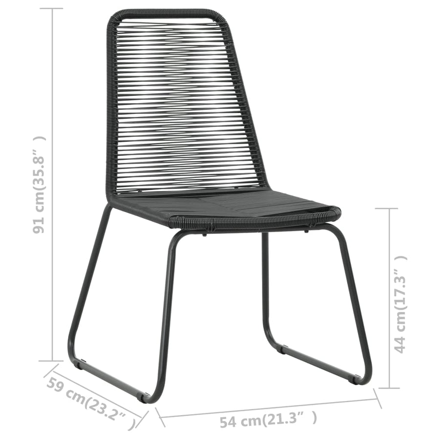 5-Delige Tuinset Pvc-Rattan Zwart 4