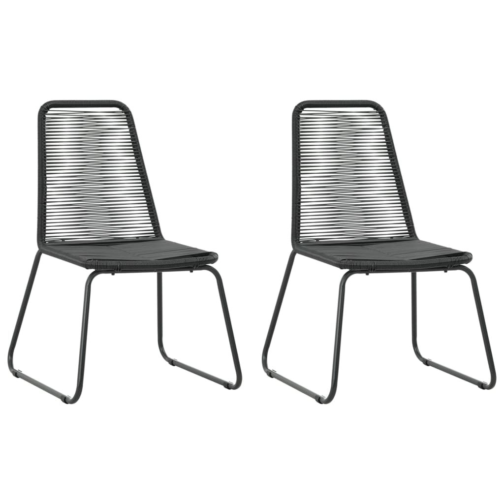 -Delige Tuinset Pvc-Rattan 3 79 cm tafellengte Zwart