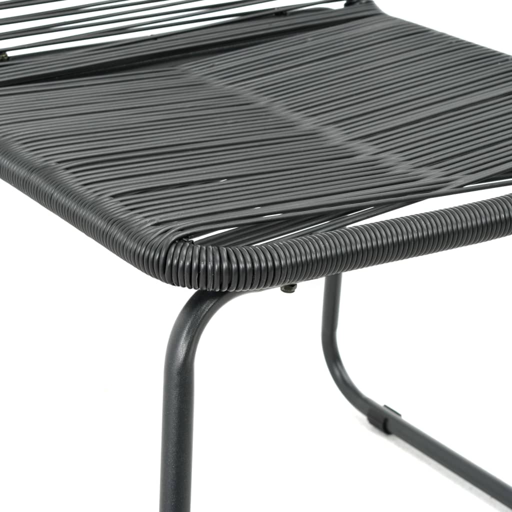 -Delige Tuinset Pvc-Rattan 3 79 cm tafellengte Zwart