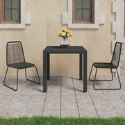 3-piece PVC-Poly Rattan Garden Set black