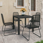 Tuinset 5-delig pvc-rattan zwart