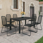 Tuinset 7-delig pvc-rattan zwart