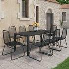 -Delige Tuinset Pvc-Rattan 9 184.5 cm tafellengte Zwart