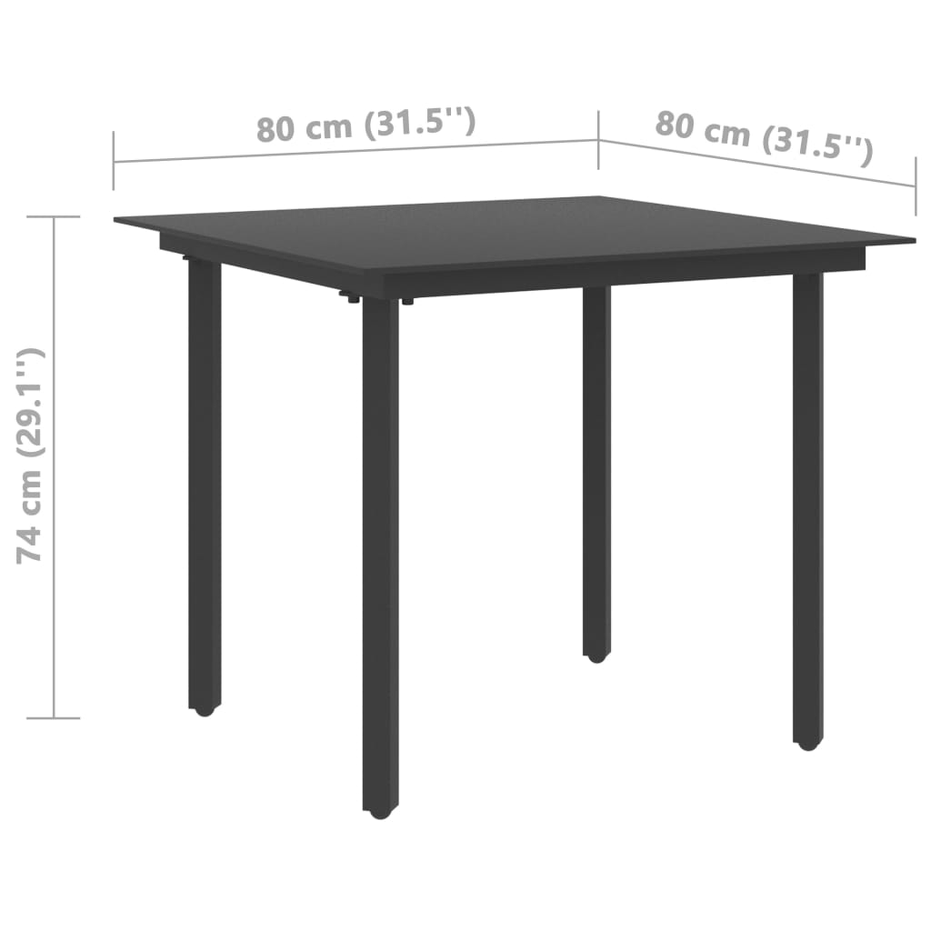 -Delige Tuinset Pvc-Rattan 3 80 cm tafellengte