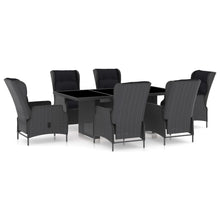 -Delige Tuinset Met Kussens Poly Rattan 7 Donkergrijs en bruin