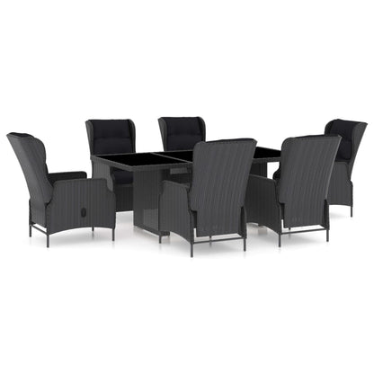 -Delige Tuinset Met Kussens Poly Rattan 7 Donkergrijs en bruin