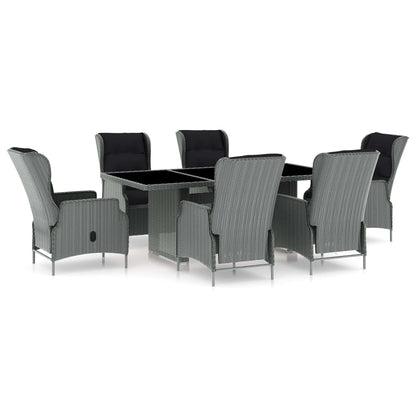 Tuinset Met Kussens Poly Rattan 7 Lichtgrijs en bruin