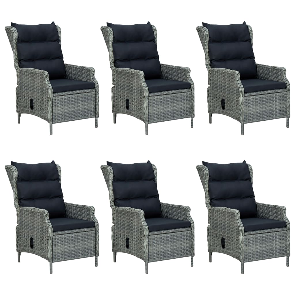 Tuinset Met Kussens Poly Rattan 7 Lichtgrijs en bruin