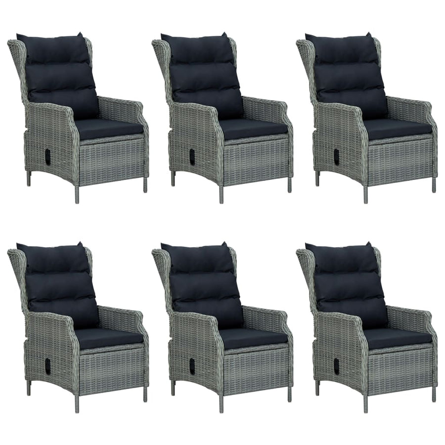 Tuinset Met Kussens Poly Rattan 7 Lichtgrijs en bruin