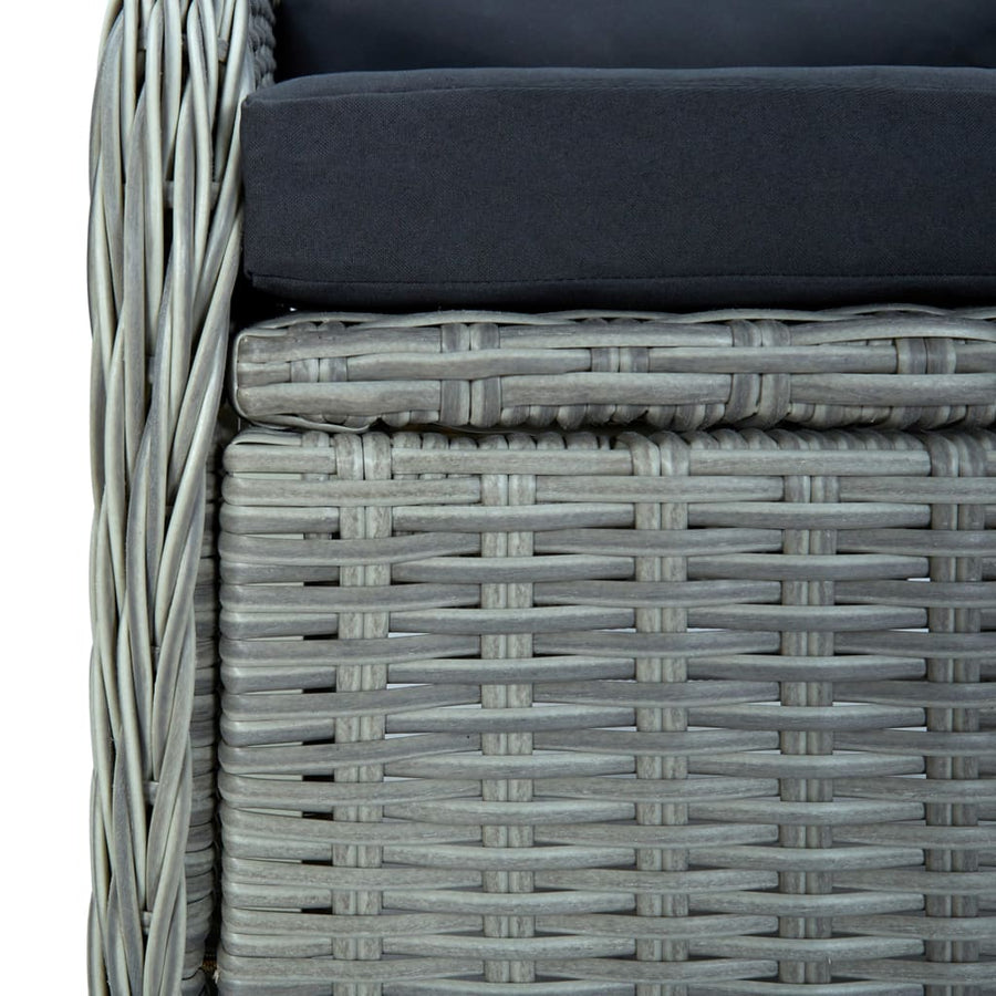 Tuinset Met Kussens Poly Rattan 7 Lichtgrijs en bruin